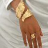 conjunto de anillo de espiral dorado + perfume