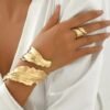 conjunto de anillo de espiral dorado + perfume
