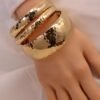 pulseras doradas elegantes conjunto de 3 + perfume