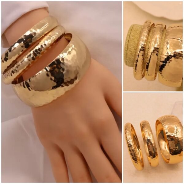 pulseras doradas elegantes conjunto de 3