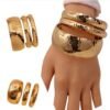 pulseras doradas elegantes conjunto de 3